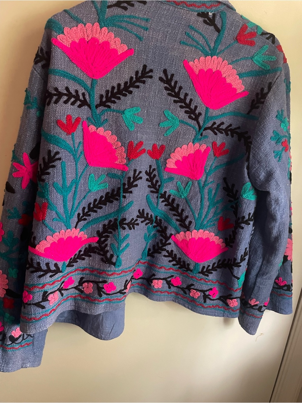 Cotton Suzani Embroidered Jacket- handmade